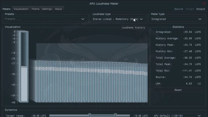 APU Software Releases FREE Loudness Meter Plugin