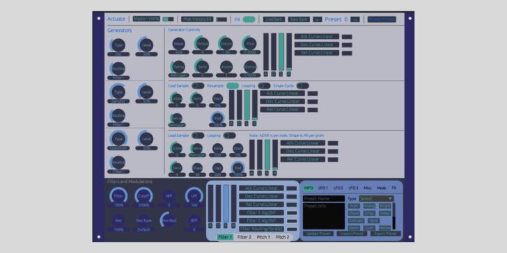 Actuate By Ardura Is A FREE Open-Source Subtractive Synthesizer