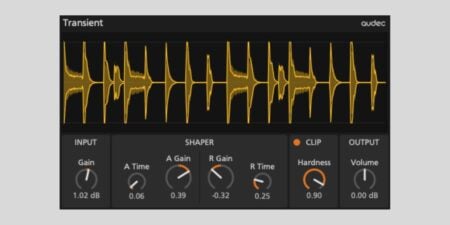 Audec Transient Shaper is a Free Plugin for macOS and Windows