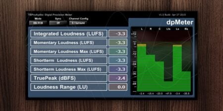 dpMeter - Freeware Multi-Channel Meter VST plugin by TBProAudio.