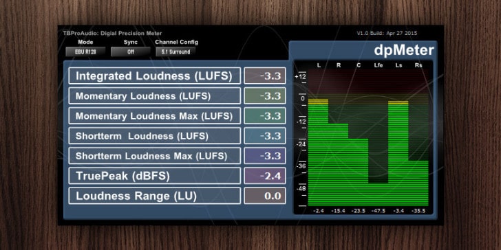 dpMeter - Freeware Multi-Channel Meter VST plugin by TBProAudio.