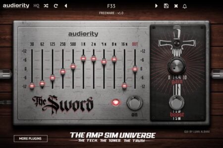 The Sword by Audiority is a FREE EQ boost pedal plugin for macOS and Windows