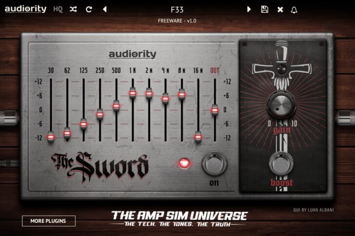 The Sword by Audiority is a FREE EQ boost pedal plugin for macOS and Windows