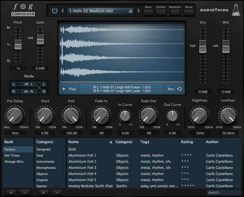 A closer look at Fog Convolver's user interface.