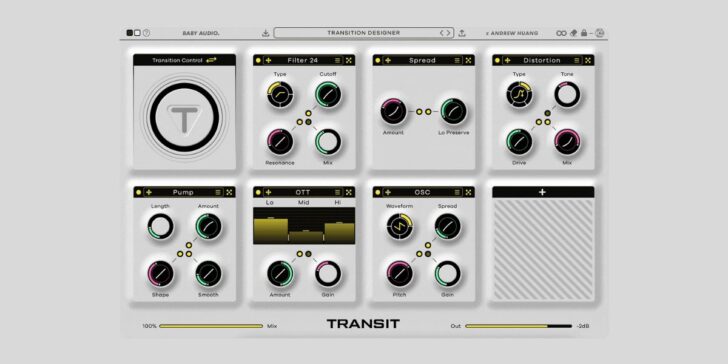 Baby Audio releases Transit, a multi-effects transition design plugin for macOS and Windows