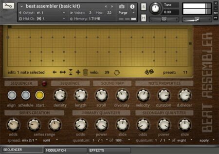 Beat Assembler NI Kontakt drum machine by Fairly Confusing Waveforms.