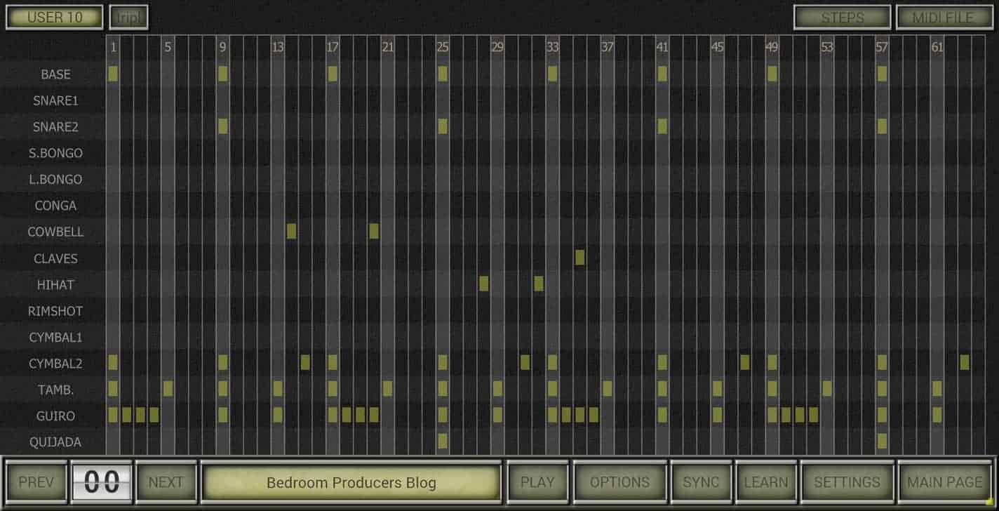The drum sequencer is a welcome feature, but it can look quite busy.