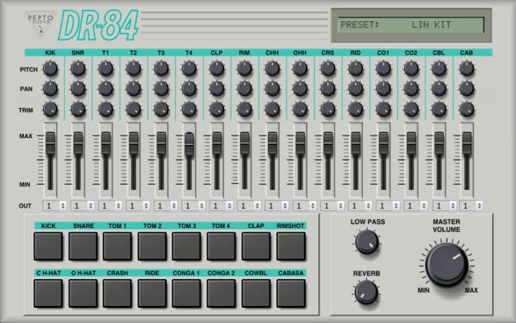 DR-84 Is A FREE Retro Drum Machine Plugin