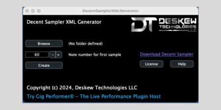 Gig Performer Releases FREE Decent Sampler XML Generator