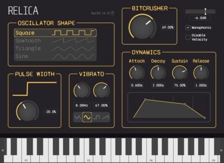 Hivetune releases Relica, a FREE retro synth plugin for macOS and Windows