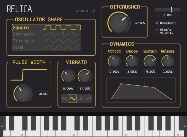 Hivetune releases Relica, a FREE retro synth plugin for macOS and Windows