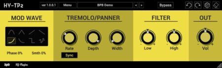 HY-Plugins Releases Free HY-TP2 Tremolo/Pan VST/AU Plugin