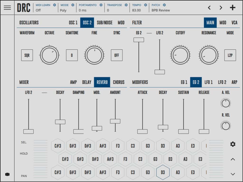 DRC's white color scheme with blue accents looks super-clean.