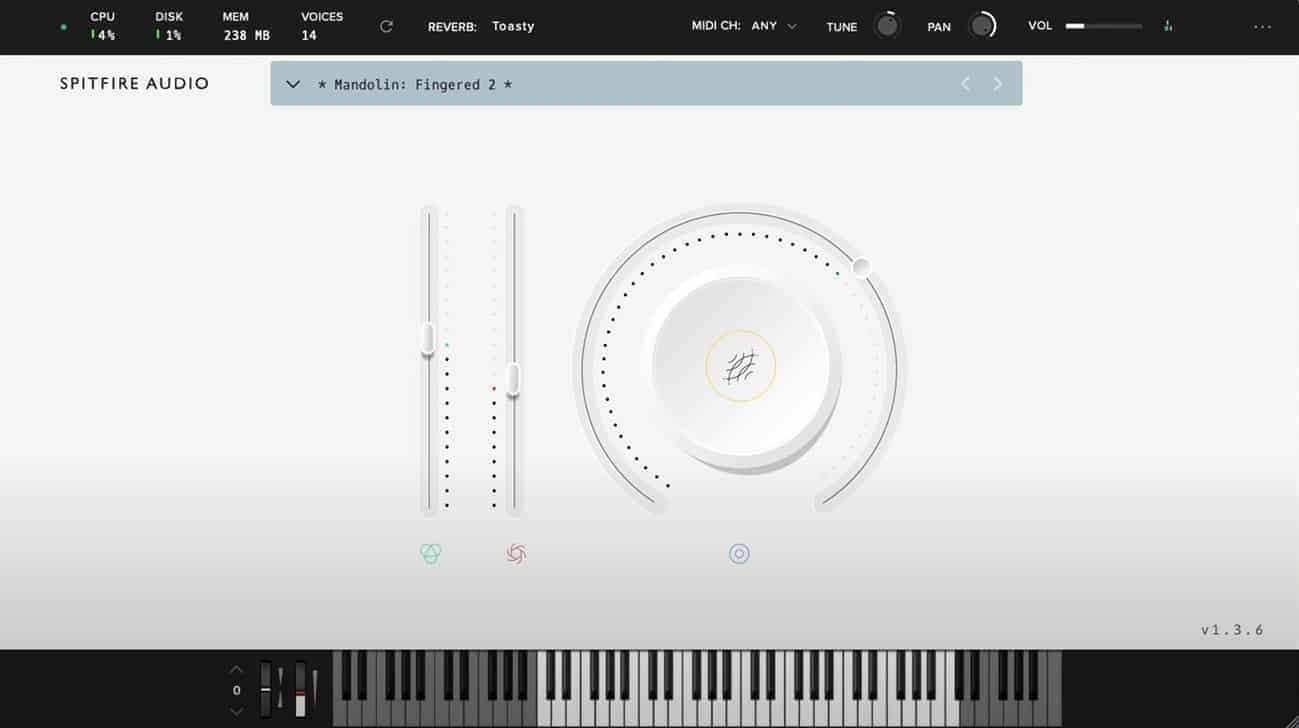 LABS Mandolin comes with a simple user interface.