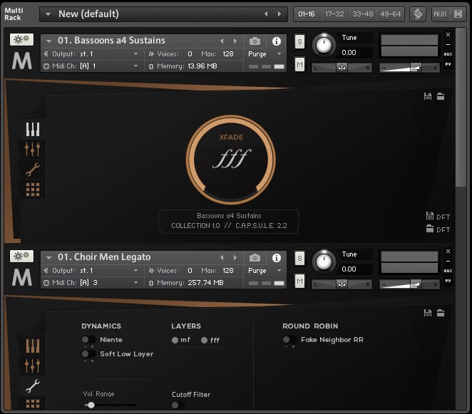 Metropolis Ark 1 Multi Rack in NI Kontakt 5.