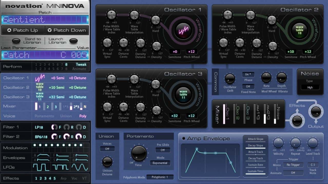 The excellent MiniNova software editor.