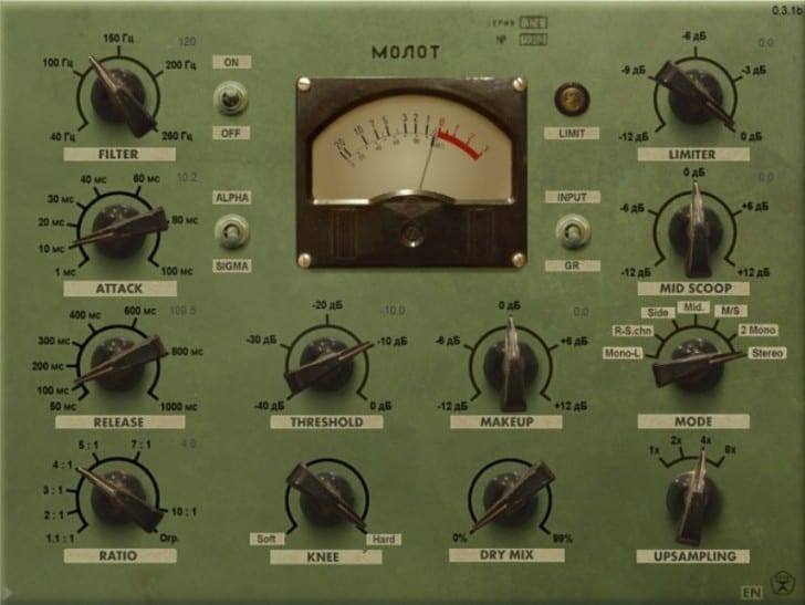 Molot - Free Character Compressor VST Plugin By Vladg Sound
