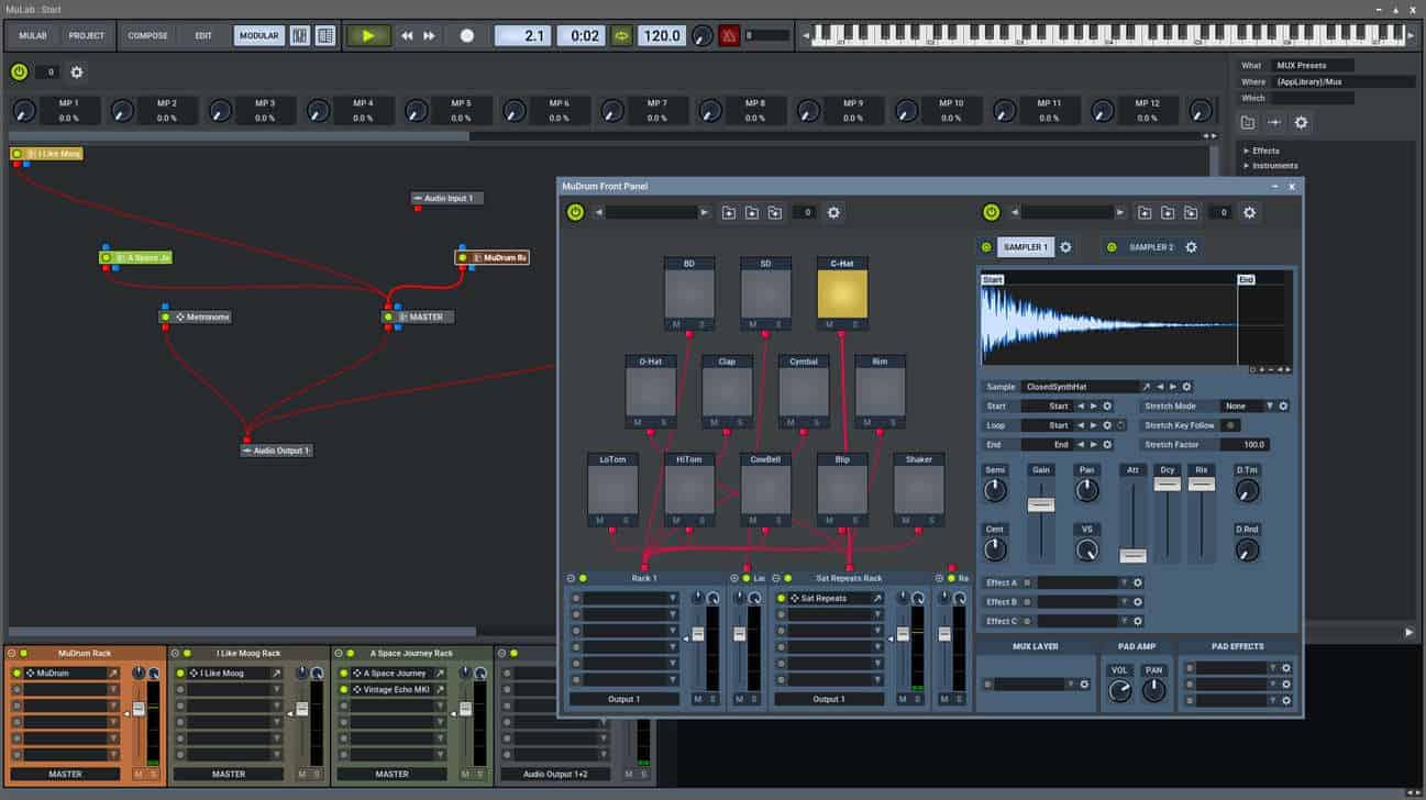MuLab features a fully modular backend.