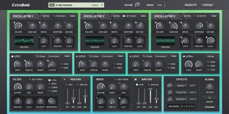 Nakst releases free ExtraBold synth plugin for Windows, Mac and Linux