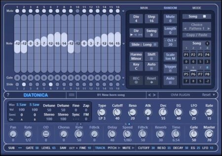 OVM Plugin releases Diatonica, a FREE mono sequencer synth for Windows