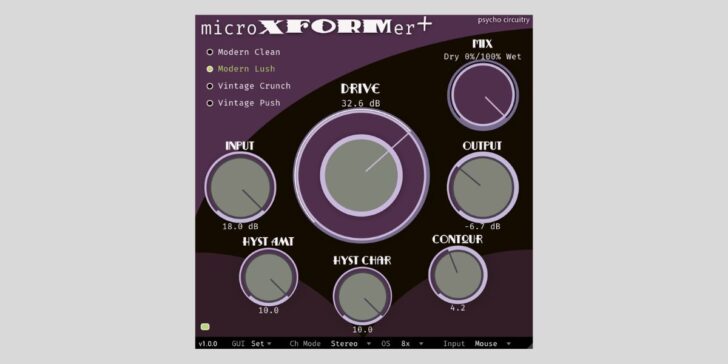 Psycho Circuitry debuts Micro Xformer+ saturator & distortion plugin plus FREE version