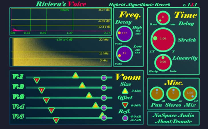 Free Riviera Reverb VST Plugin by NuSpace Audio