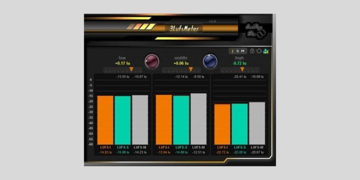 3LufsMeter Is A FREE 3-band LUFS Metering Plugin
