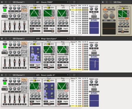 Free Commodore 64 SID chip emulation for NI Reaktor.