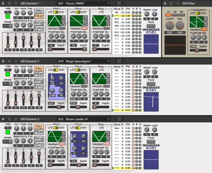 Free Commodore 64 SID chip emulation for NI Reaktor.