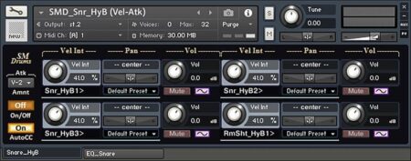 Free SM Drums Acoustic Drum Sample Library for NI Kontakt 5.
