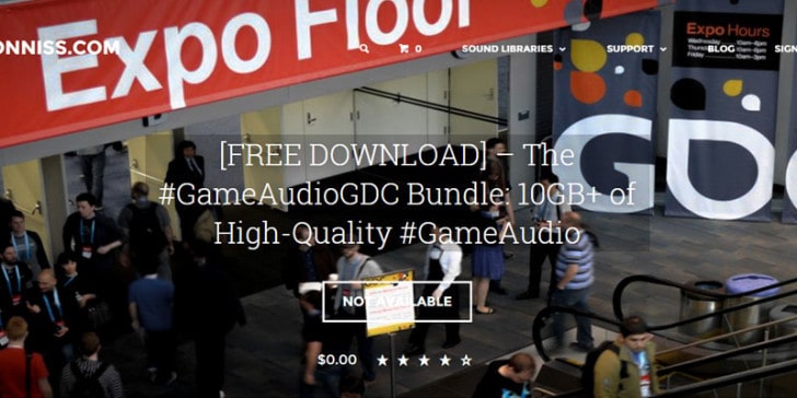 Free GameAudioGDC Bundle sound library by Sonniss.