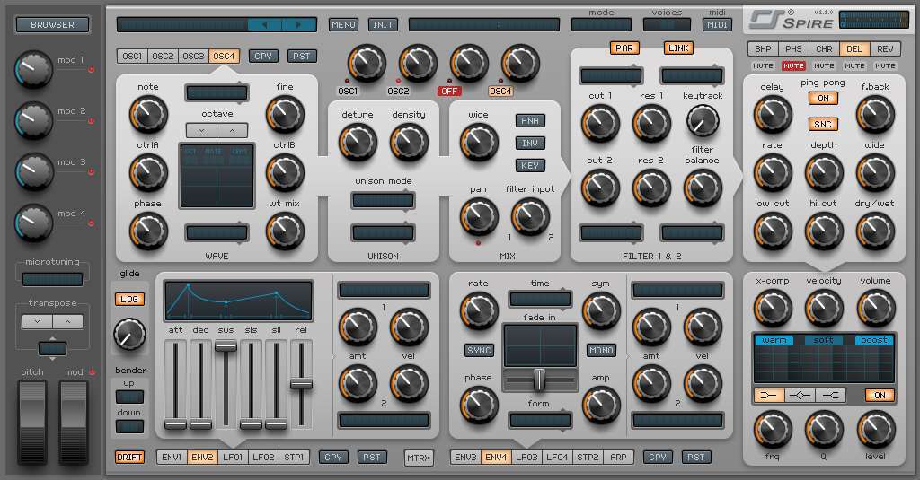 New user interface in Spire v1.1 (currently in beta).