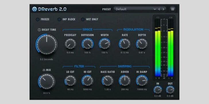 Stone Voices releases DReverb 2.0, a FREE algorithmic reverb plugin for macOS and Windows
