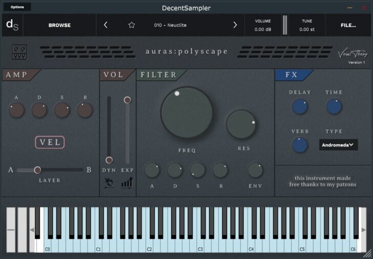Venus Theory releases auras:polyscape, deep cinematic sounds for the FREE Decent Sampler plugin