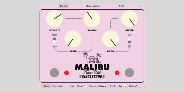VZTec debuts free Malibu plugin beta, which replicates Malibu reverb-tremolo pedal