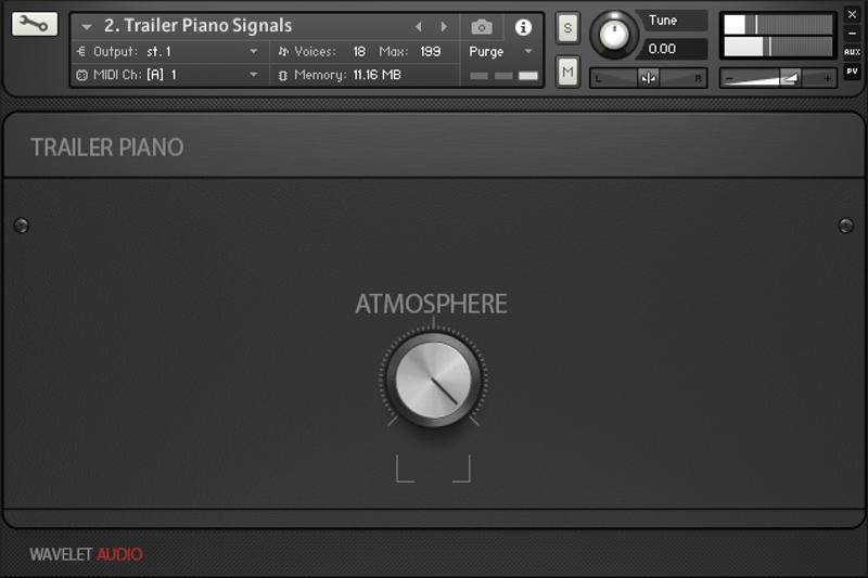 Trailer Piano Tools features a simple interface for NI Kontakt.