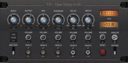 YS Releases FREE Tape Delay Lofi Plugin