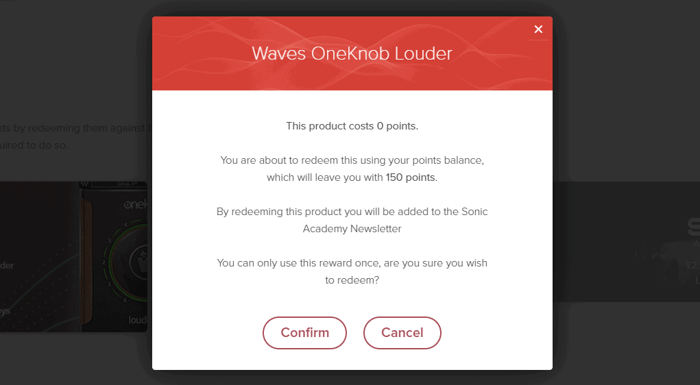 Confirm the subscription to claim your OneKnob Louder license.